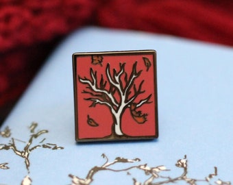 Red Scarf Tree Mini Hard Enamel Pin