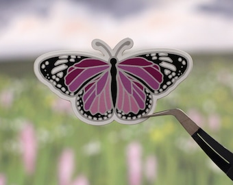 Lilac Monarch Butterfly Sticker, Matte Metallic