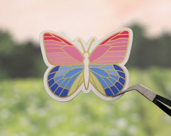 Painted Daylight Butterfly Sticker, Matte Metallic