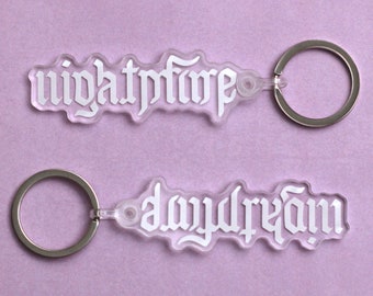 Nightmare + Daydream Ambigram Acrylic Keychain