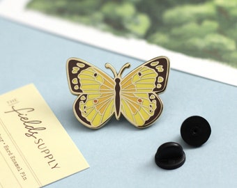 Orange Sulphur Butterfly Hard Enamel Pin