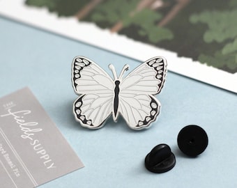 Caper White Butterfly Hard Enamel Pin