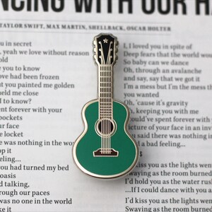 Green Guitar Hard Enamel Pin
