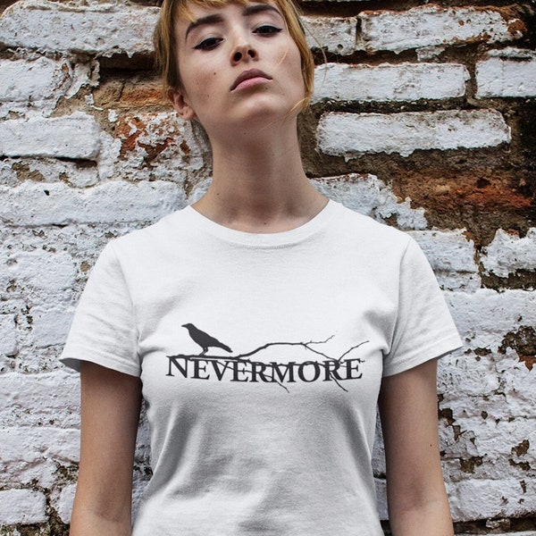 Quoth the Raven Nevermore Shirt, Gothic Tshirt Gift for English Literature Geeks and Edgar Allan Poe Fans