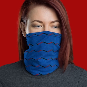 Furuya Korin Shima-Shima Neck Gaiter, Regalo divertido para los amantes del arte japonés, Patrón textil con estampado en madera