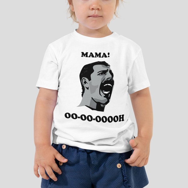 Freddie Mercury Toddler Tee, Bohemian Rhapsody Mama Ooh, Funny Mother's Day Gift for Queen Fans