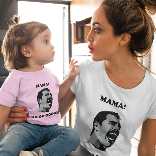 Freddie Mercury Mama Ooh Familie T-Shirts, lustiges Muttertagsgeschenk, Boho Rhapsody Queen Band Shirt, Freddy Mercury TShirt