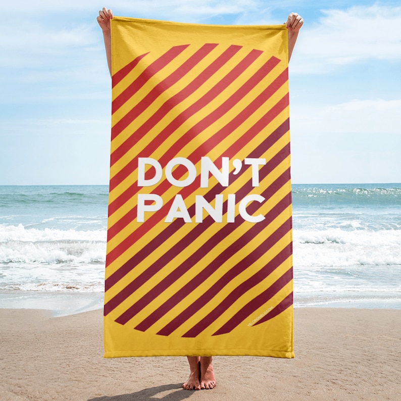 Don't Panic Beach Towel Hitchhiker's Guide to the Etsy