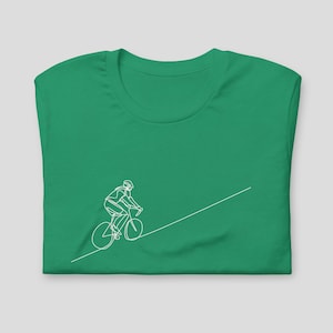 Single Line Cyclist Shirt, Line Art Bicycle T-Shirt, Gift Tee for Cycling Mom and Biking Dad