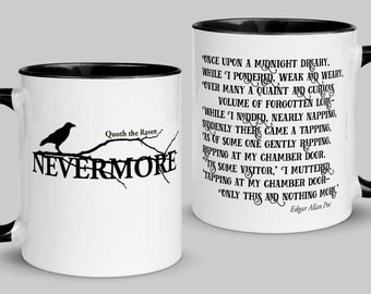 Quoth the Raven Nevermore Mug, Edgar Allan Poe Gift