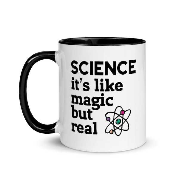 Science It's Like Magic But Real Mug, Funny Science Gift for Teachers, Tech Geeks and Researchers