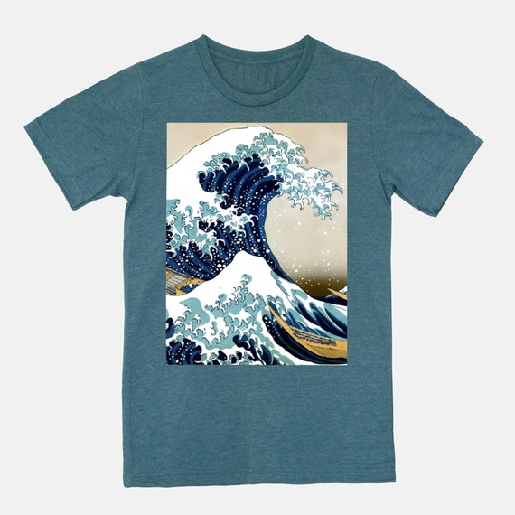 Estética gran ola Camisa tsunami Kanagawa camisetas mujeres Camiseta sin mangas Regalo Tees