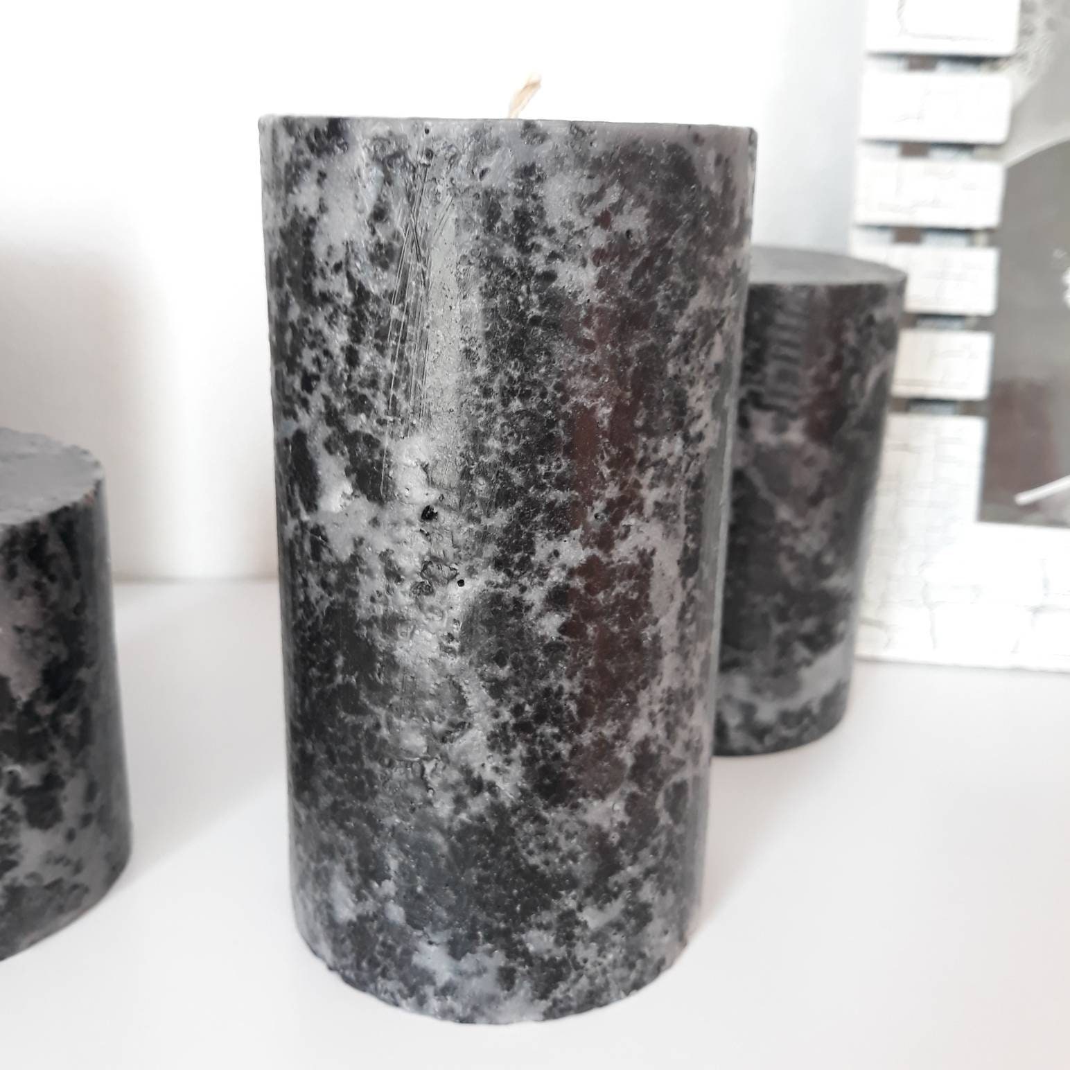Black Pillar Candles. Unique Decorative Candles. Etsy UK