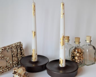 White Taper candles. Set o 6 decorative candles sticks.  Dinner candles 8 1/2" or 11"