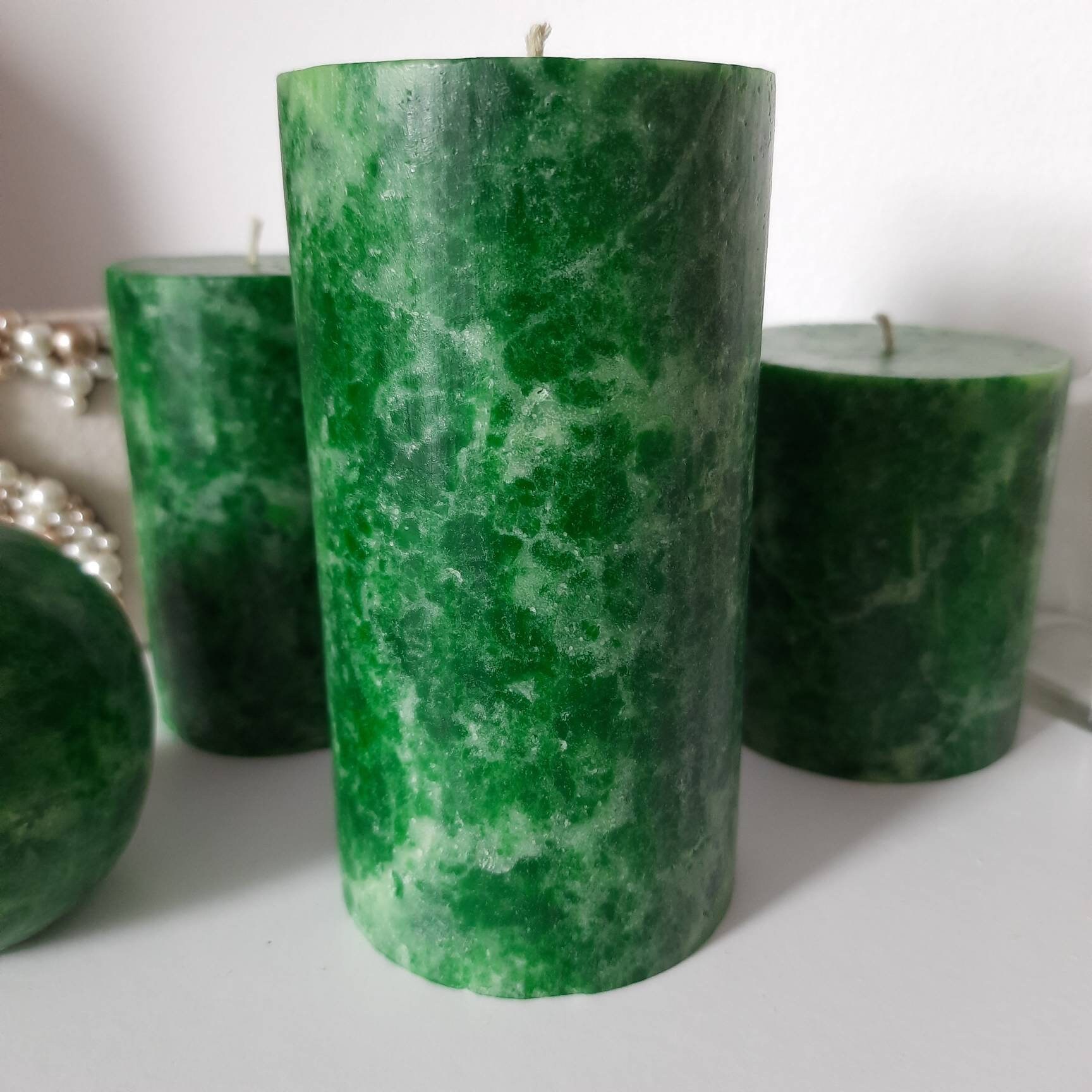 Emerald Green Pillar Candles. Unique Candles for Emerald Green Etsy