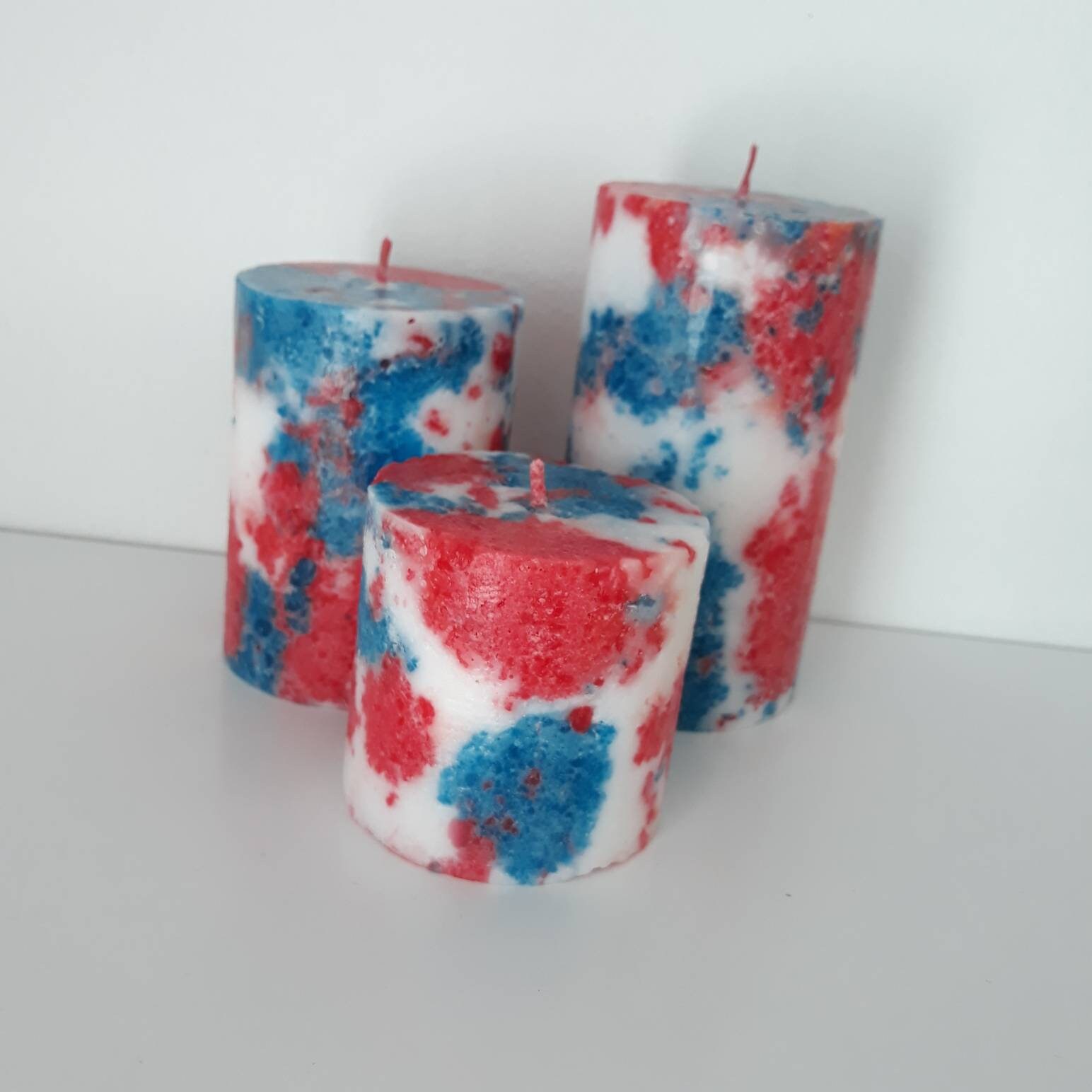 Unique pillar candles for patriotic decor. 4th of july home - Etsy España