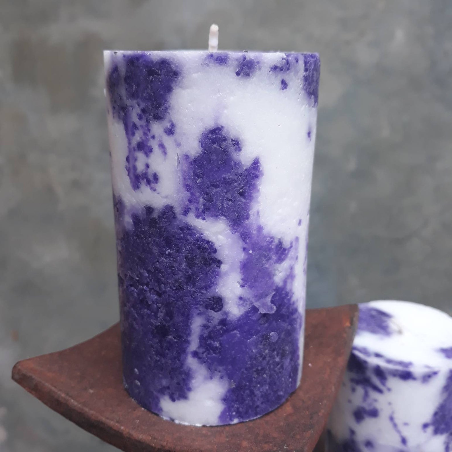 Lavender pillar candles. Purple decor. Decorative candles Etsy