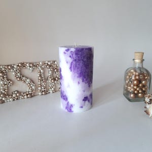 Purple pillar candle. Decorative candle for Purple Decor. Unique candles. Choose the size.
