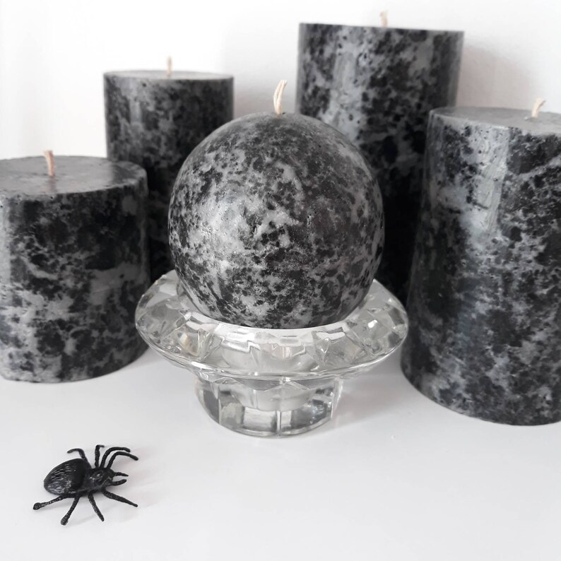 Black pillar candles. Unique decorative candles. Etsy