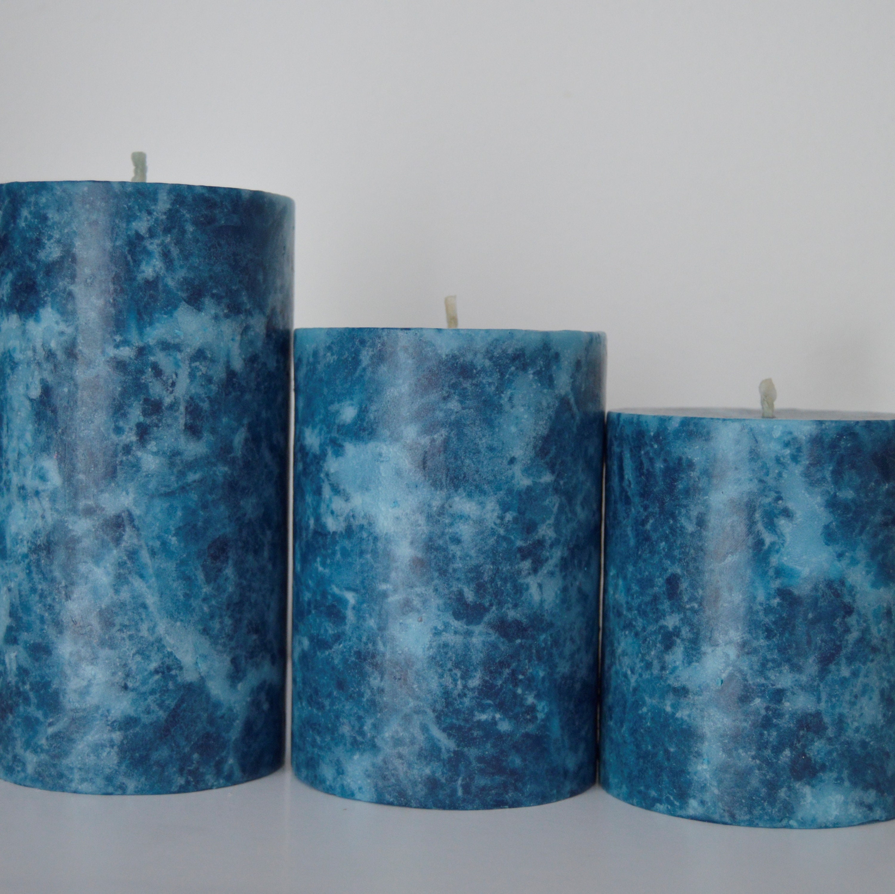 Navy Blue Pillar Candles Unique Midnight Blue Candles for Etsy