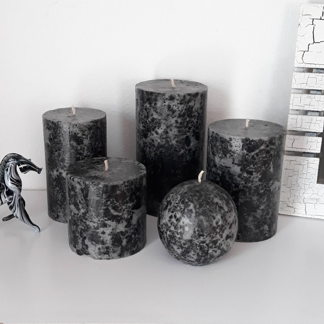Black Pillar Candles. Unique Decorative Candles. Etsy