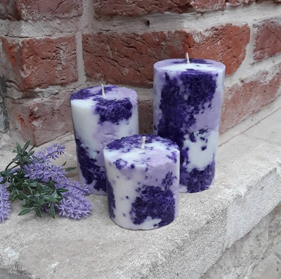 Purple Pillar Candles. Decorative Candles for Purple Decor. Etsy UK