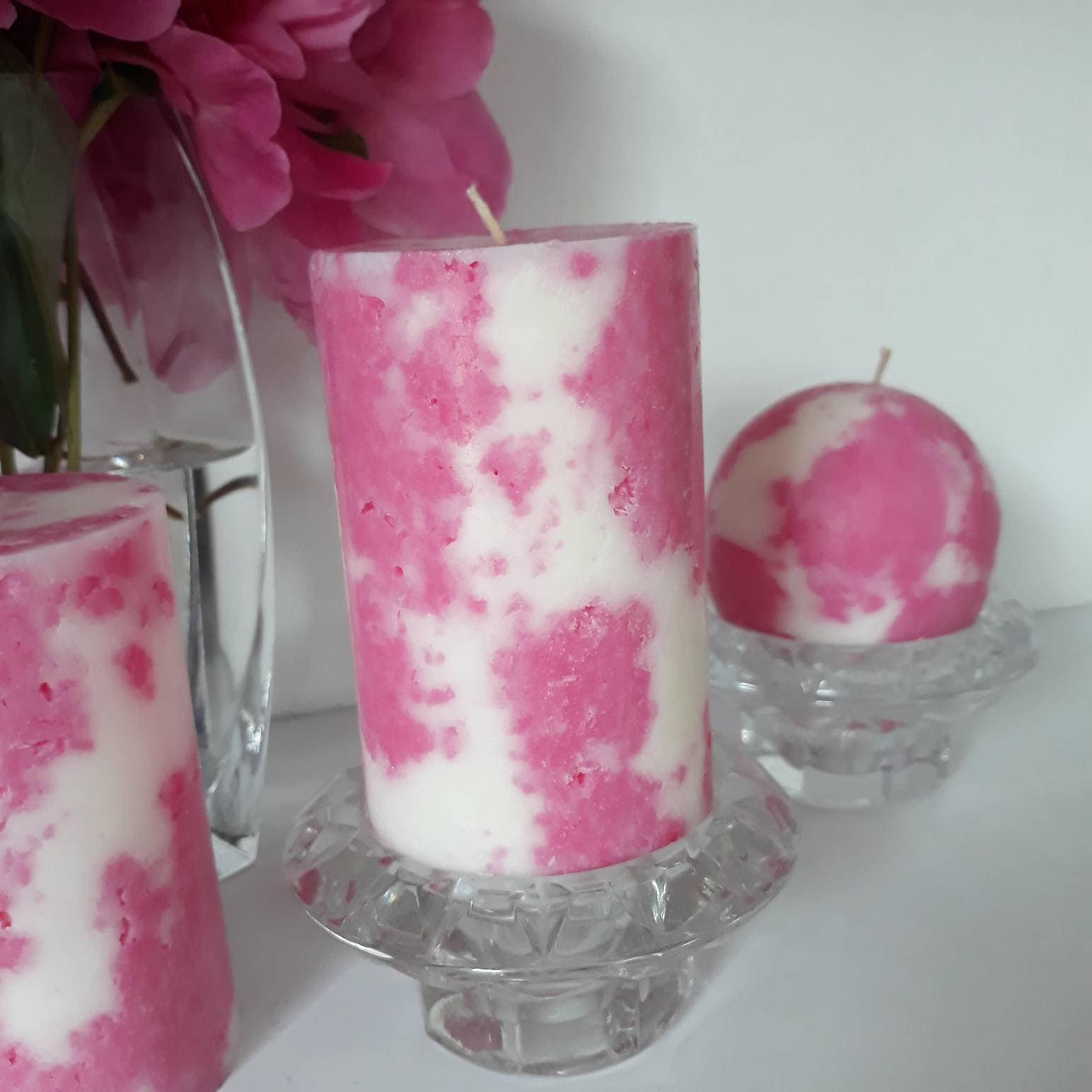 Pink Decorative Candles. Pink Pillar Candles. Pink Room Decor. Etsy
