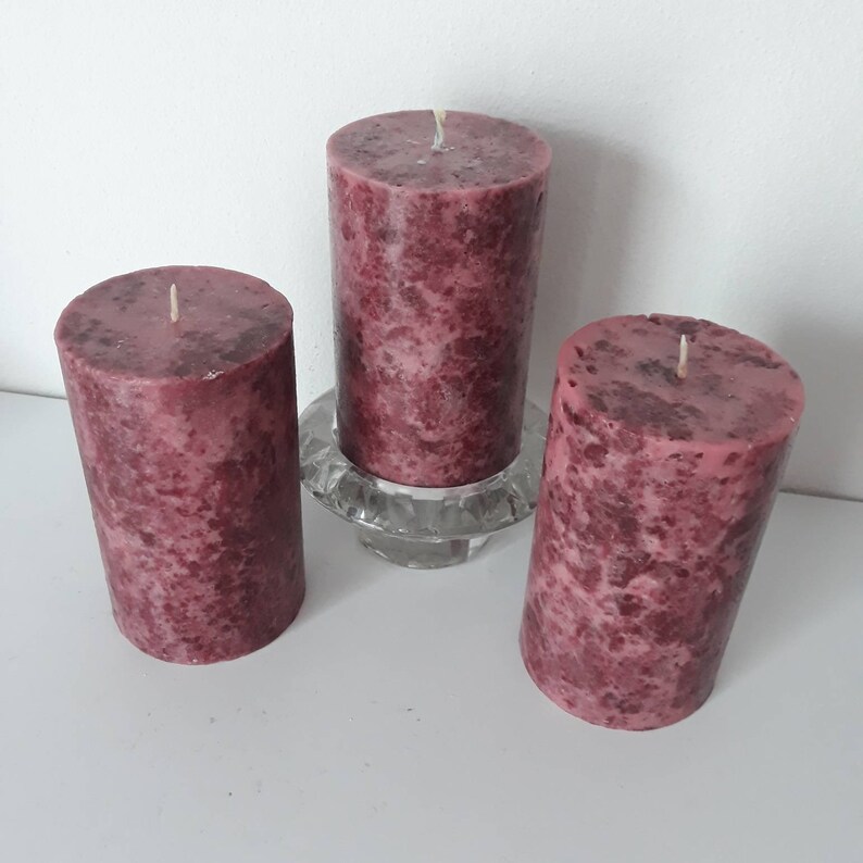 Burgundy Decorative Candles. Unique Pillar Candles for Home Etsy UK