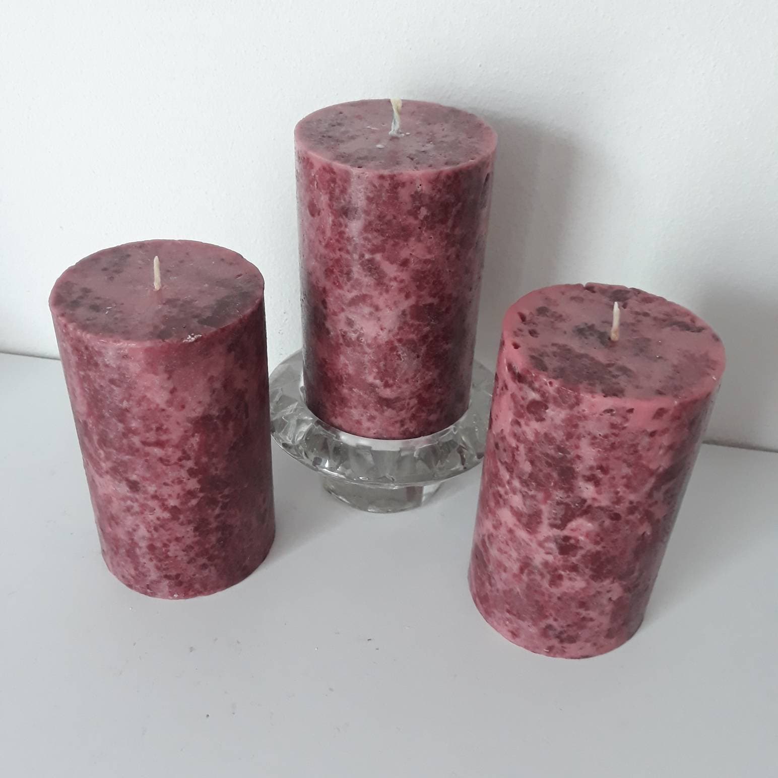 Burgundy Decorative Candles. Unique Pillar Candles for Hygge Etsy