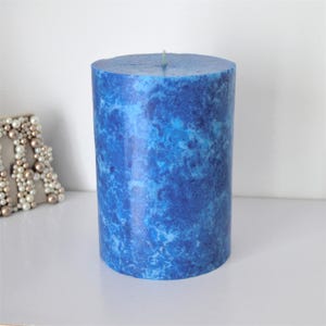 Classic blue pillar candle. Unique candles. Decorative candles for classic blue decor. Choose a size