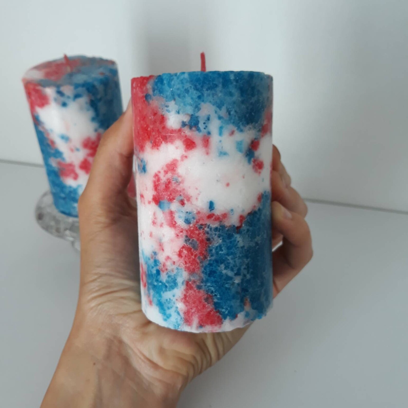 Unique Decorative Candles.red White Blue Patriotic Decor. Etsy