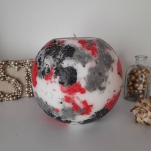 Big candle ball. Black White Red Grey Decorative candles. 5&quot; or 6&quot; Unscented candle