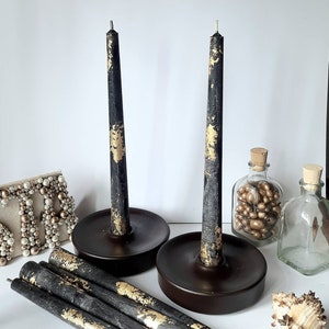 Black Taper candles. Set o 6 decorative candles sticks.  Dinner candles 8 1/2" or 11"