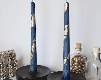 Navy blue taper candles. Set o 6 decorative candles sticks.  Dinner candles 8 1/2" or 11"