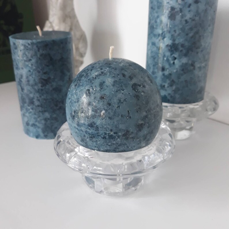 Navy blue pillar candles Unique midnight blue candles for Etsy