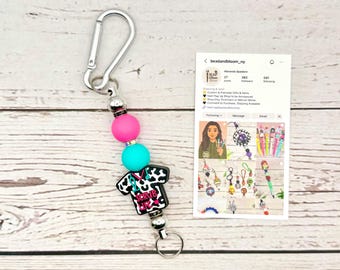 Handmade Silicone Beaded Keychain | Bag Charm