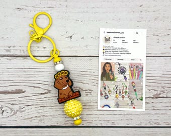 Handmade Silicone Beaded Keychain | Bag Charm