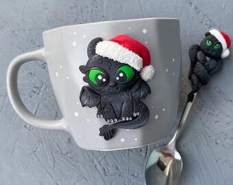 Toothless dragon mug, How to train your dragon, Personalized gift for kids, Black dragons mug, Night Fury Dragon, Toothless gift