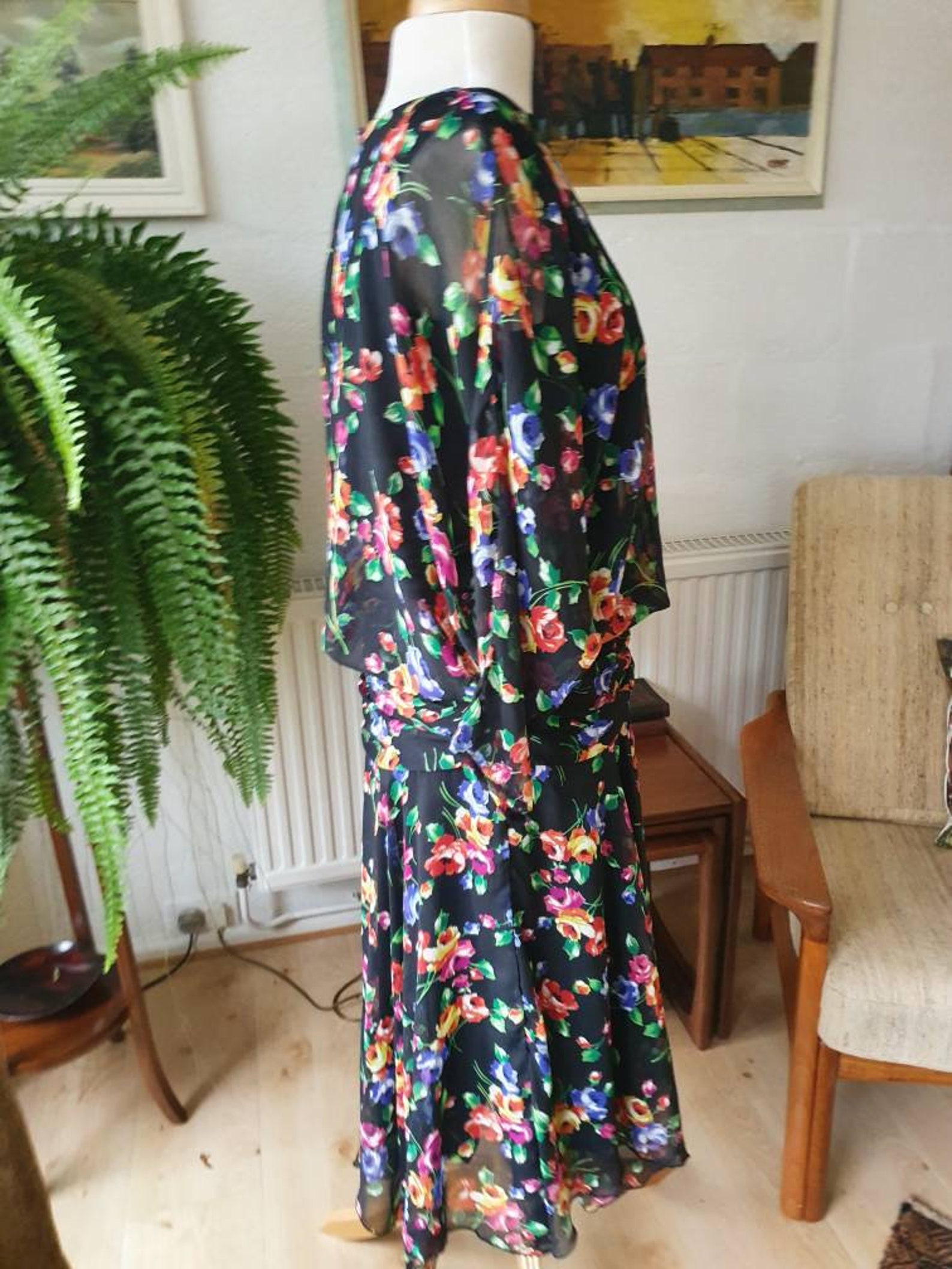 Vintage Berkertex Occasion Dress. Vintage Floral Dress. 1980s Does ...