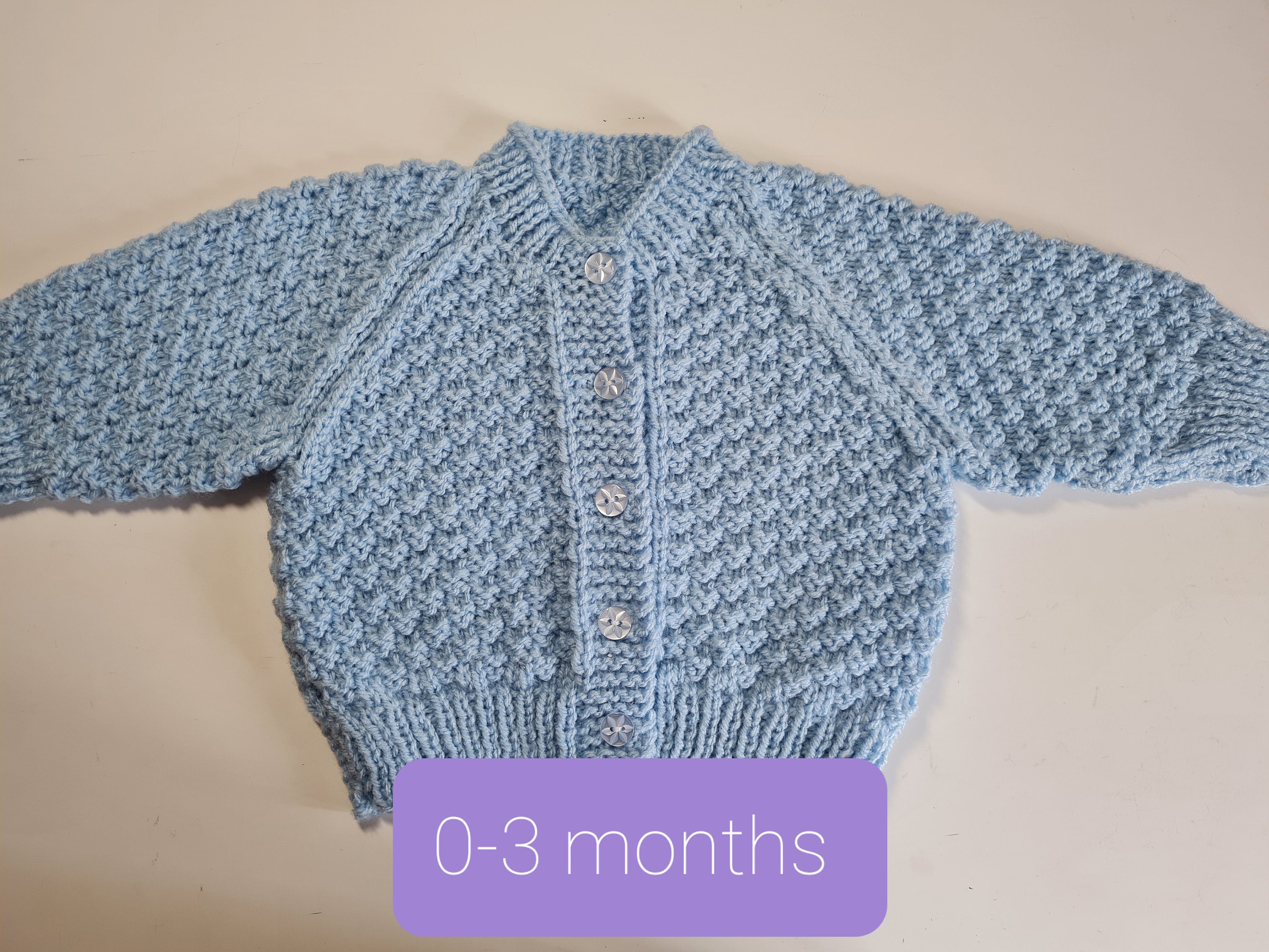 Personalised Blue Baby Cardigan 0-3 months | Etsy