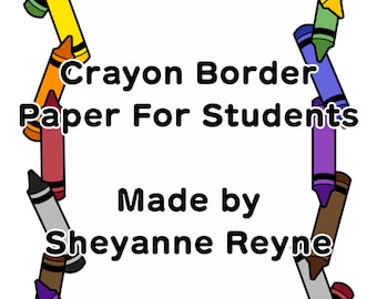 Crayon Border Paper para estudiantes