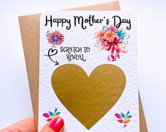Mothers Day Scratch Reveal Card, Surprise Gift Present, Personalised Gift Card, Mum, Mummy