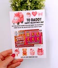 Personalised Valentines Dad Daddy Scratch Card Holder Gift Present