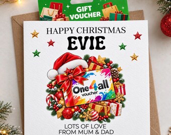 Personalised Christmas Shopping Gift Voucher Holder - Card for son, daughter, Grandson, Granddaughter