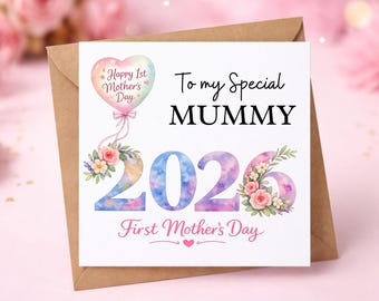 Happy 1st Mothers Day, First Mothers Day Card, From Your Son Daughter