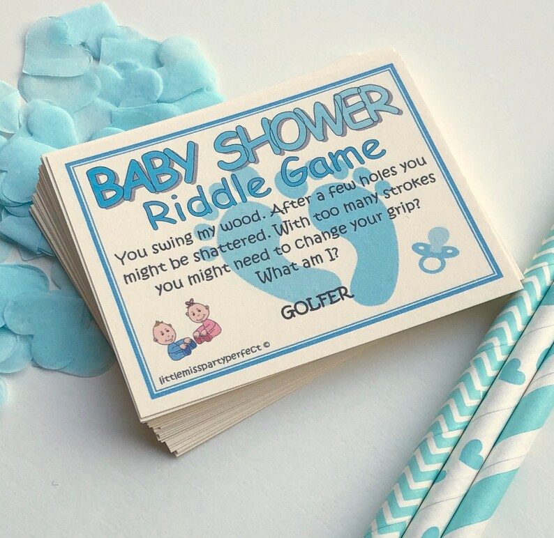 Baby Shower Games Boys Riddle Cards Party Game Adult Humour Etsy