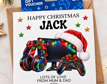 Personalised Christmas Gaming Gift Card Voucher Holder - Computer Games