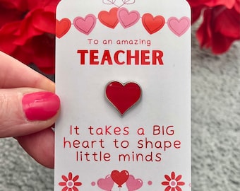 Thank You Teacher End Of Term Year Gift Present Ideas Keepsake Heart Badge