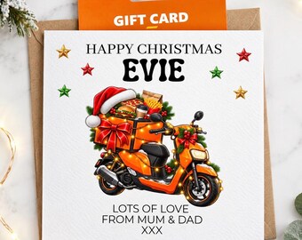 Personalised Christmas Takeaway Gift Voucher Holder - Card for son, daughter, Grandson, Granddaughter
