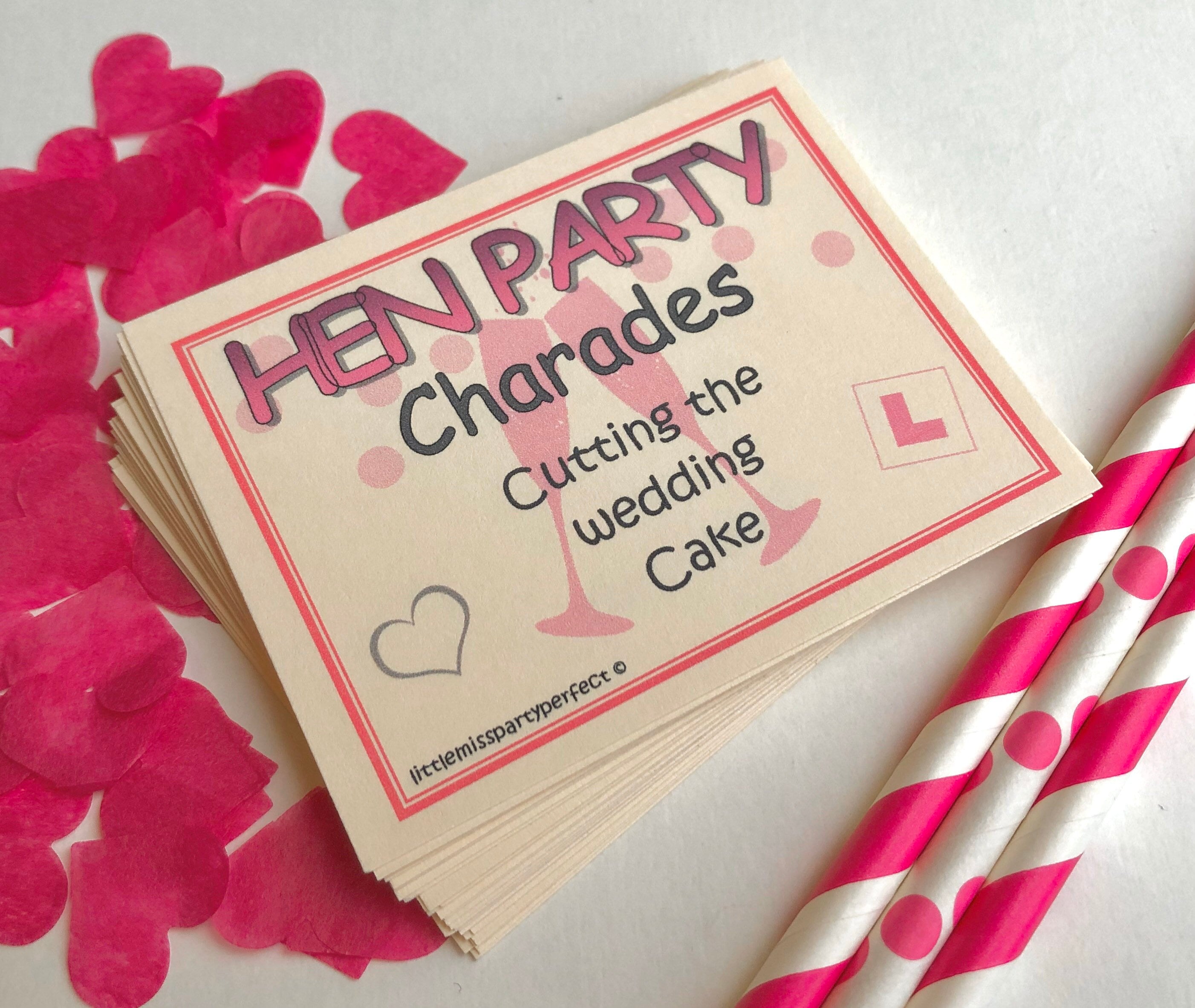 Hen Party Games Charades Funny Drinking Games Hen Do 24 Etsy